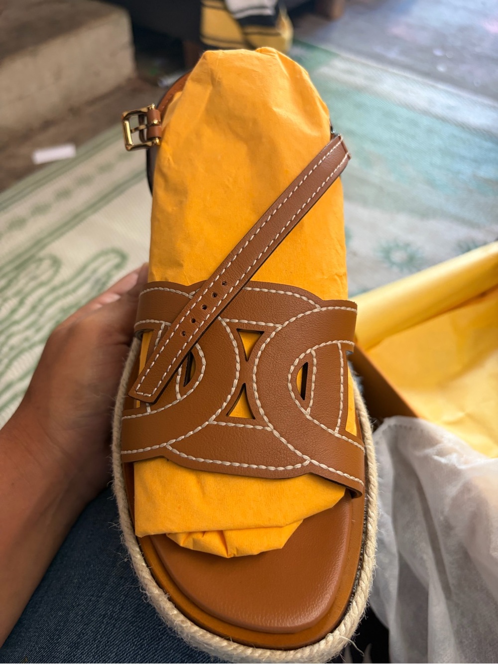 Tod's Yellow-Orange Branded Shoe Box